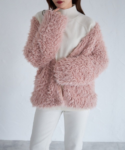 tocco closet カーディガン オーバーサイズロングシャギーボア