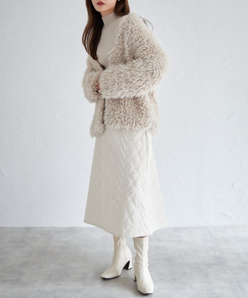 tocco closet カーディガン オーバーサイズロングシャギーボア