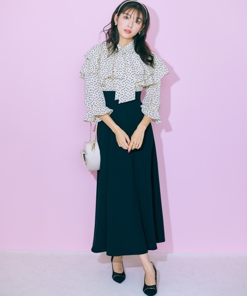 marun（マルン） ワンピース 「大きいサイズ」 ハートドット柄ブラウス