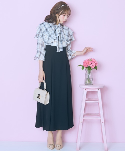 marun ワンピース 「大きいサイズ」 ハートドット柄ブラウス