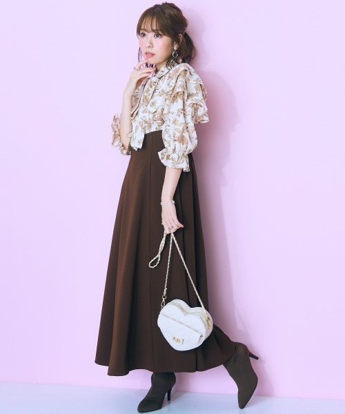 marun ワンピース 「大きいサイズ」 ハートドット柄ブラウス