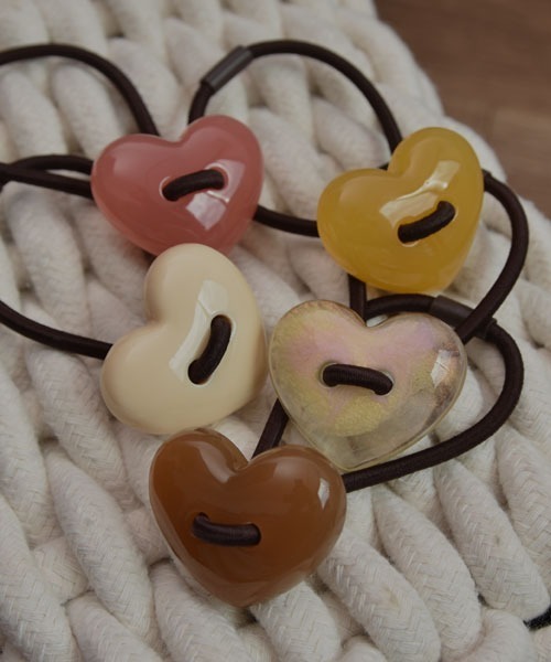 VIBGYOR Women ヘアゴム 「resonance」ぷっくりハート ヘアゴム「8色