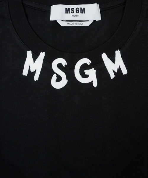 MSGM tシャツ NEWブラッシュストロークロゴTシャツ メンズ