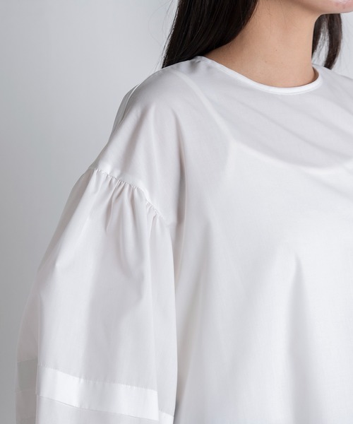 EUCLAID（エウクレイド） ブラウス シャツ タックスリーブシアー