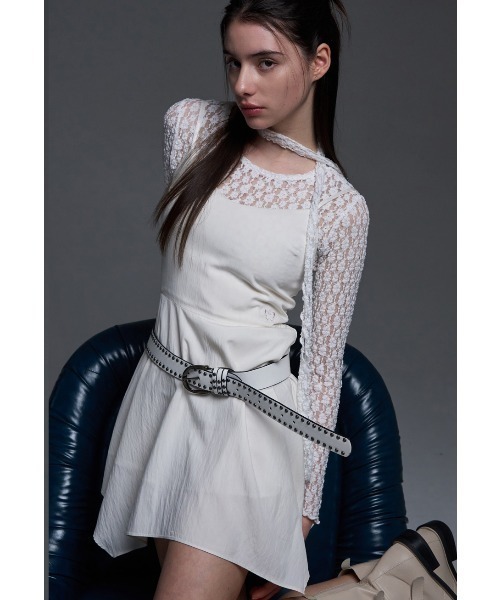 キャミソール A'GEM/9 × .kom 「 FANCY CLUB/ファンシークラブ」 PINCH RUFFLE SLEEVELESS ONE-PI