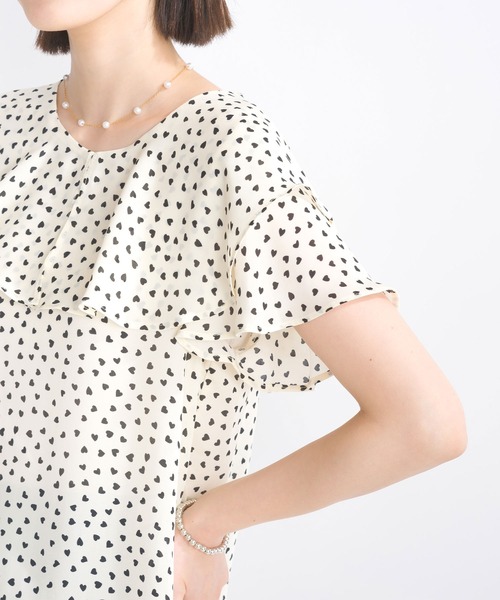 PICCIN PERLA ブラウス シャツ ラッフルカラーハートブラウス 