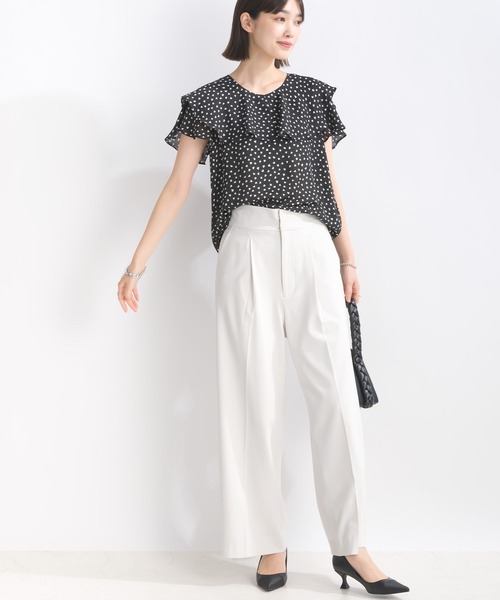 PICCIN PERLA ブラウス シャツ 半袖 ラッフルカラーハートブラウス
