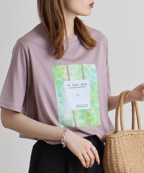 tシャツ BRODIAEA プリントＴシャツ レディース