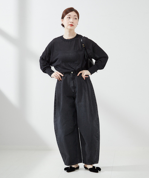 L'ESSAGE レサージュ デニムカーブパンツ ブラック 38 journal standard L'essage（ジャーナルスタンダード レサージュ