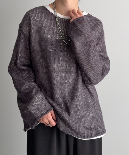 meilmada ニット セーター ソフトシアールーズニット レディース