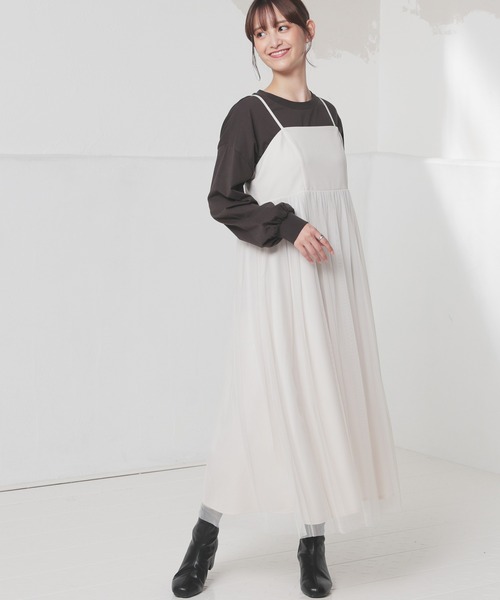 Honeys（ハニーズ） ワンピース チュール使いキャミワンピ : ZOZOTOWN