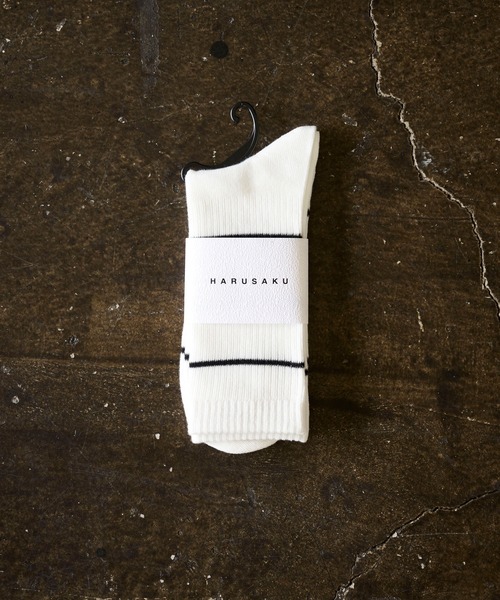 HARUSAKU CC 靴下 : BORDER RIB SOCKS/ボーダー リブ ソックス(1P