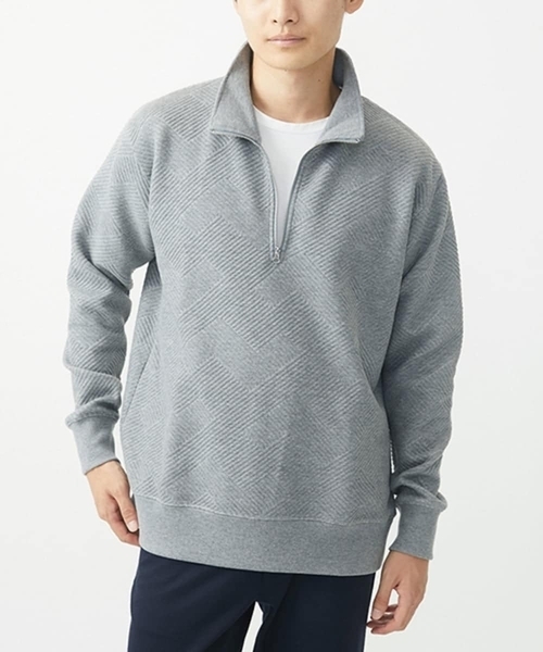 Golfickers ハーフジップシャツ　グレー　Mサイズ MK MICHEL KLEIN HOMME tシャツ ハーフジッププルオーバー/イントレ