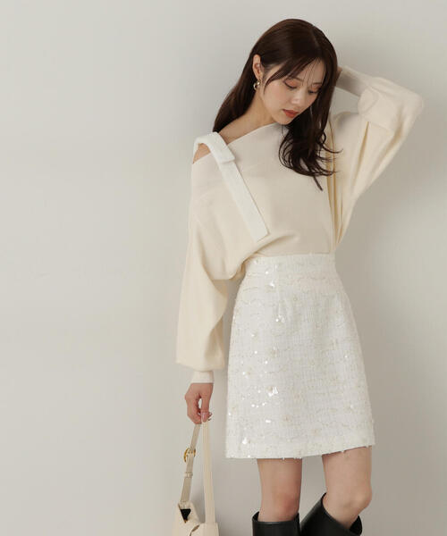 BRIEFING　ミニスカート PROPORTION BODY DRESSING スカート ビジューツイードミニ