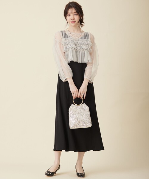 美品！anysis lily calin 結婚式　パーティ　ロングワンピース ANY SIS（エニィスィス） ドレス 「Lily Calin」チュールフリル