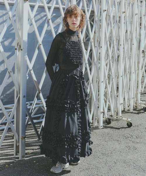 PERNA（ペルナ） スカート ホイップランダムフリルロングスカート