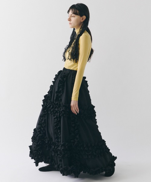 BPN フリルロングスカート　ブラックピースナウ BPN ブラックピースナウ ゴシック Goth フリルロングスカート M 日本製