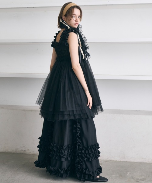 PERNA（ペルナ） スカート ホイップランダムフリルロングスカート