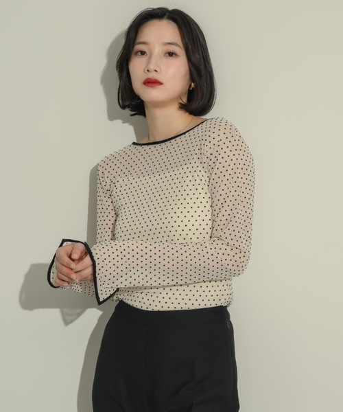 NENAH 売れ筋商品|||ネナー Tシャツ トップス レディース Tops Brown NEUNA tシャツ シアードットトップス レディース : ZOZOTOWN
