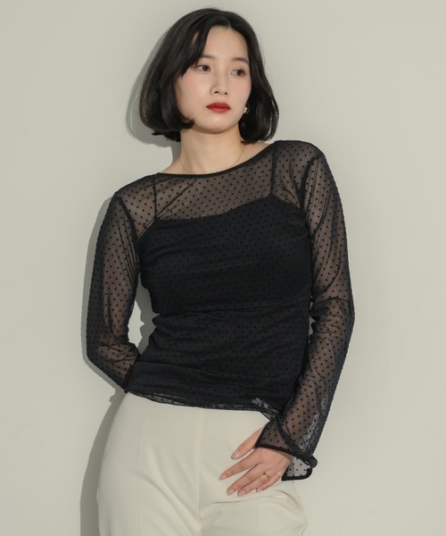 NEUNA tシャツ シアードットトップス レディース : ZOZOTOWN