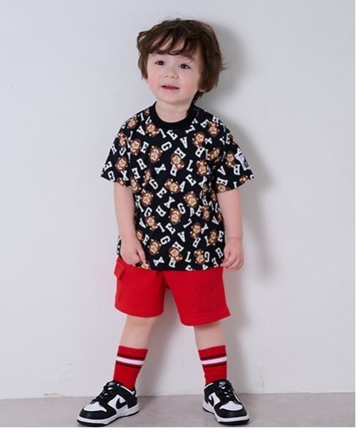 新品未使用XLARGE KIDS半袖Tシャツ＋キリン柄ハーフパンツ水陸両用 XLARGE KIDS（エクストララージ キッズ） tシャツ 総柄ファニーゴリラ