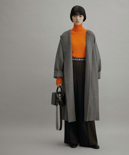 ADAM ET ROPE'」 ノーカラーコート FREE グレー レディース