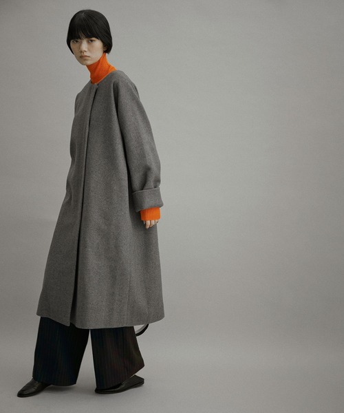 ADAM ET ROPE'」 ノーカラーコート FREE グレー レディース