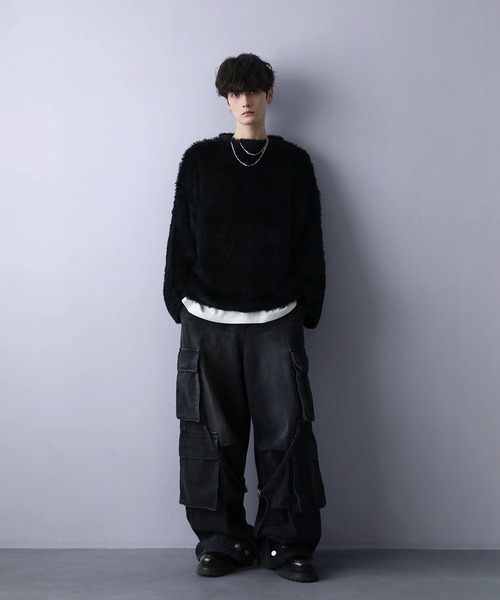 「LILL」 長袖ニット M ブラック メンズ_画像6