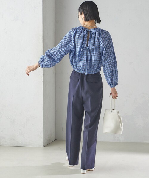 シップス 長袖シャツ カラーシャツ チェック柄 トップス レディース Sサイズ ブルー系 SHIPS SHIPS - シップス 長袖シャツ カラーシャツ チェック柄 トップス
