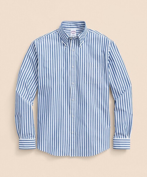 BROOKS BROTHERS シャツ コットンポプリン ブッチャーストライプ