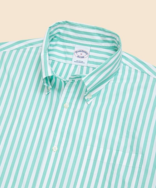 BROOKS BROTHERS シャツ コットンポプリン ブッチャーストライプ