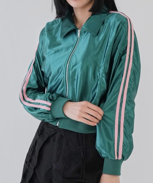 パーカー 「 cunii 」グロッシー メタル トラックジャケット レディース