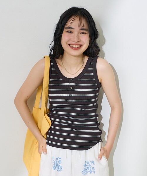 FREAK'S STORE タンクトップ ノースリーブ ワッフル2WAYタンク