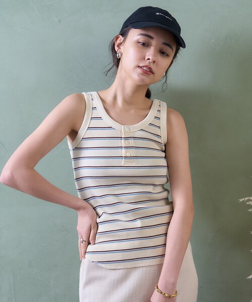 FREAK'S STORE タンクトップ ノースリーブ ワッフル2WAYタンク