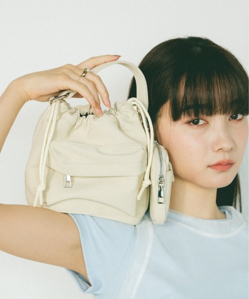 【ヨウジ ヤマモト】ポケット付きミニ巾着ショルダーバッグ STAFF STYLING｜THE SHOP YOHJI YAMAMOTO