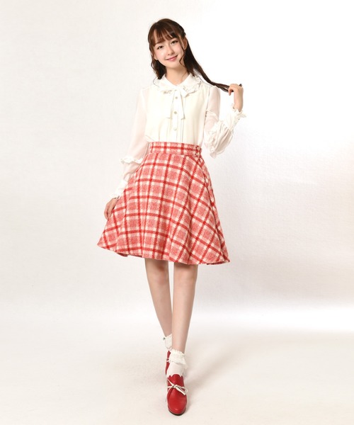 「MILK」 フレアスカート FREE レッド レディース_画像8