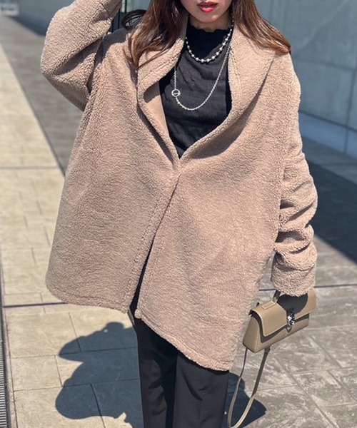 「Emma Taylor」 ノーカラーコート FREE モカ レディース_画像6