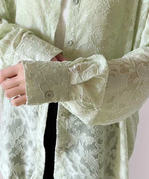 ブラウス シャツ Rose sheer blouse レディース Heather（ヘザー）の「AZATOシアーショートシャツ 194252