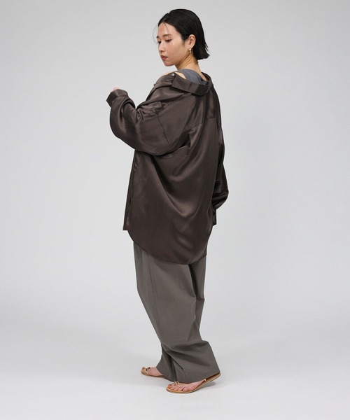 BABYLONE ブラウス シャツ ウォッシャブルシルクレーヨンシャツ