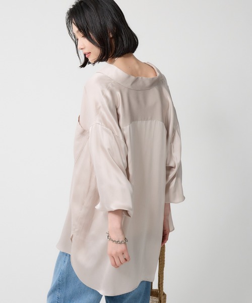 BABYLONE ブラウス シャツ ウォッシャブルシルクレーヨンシャツ