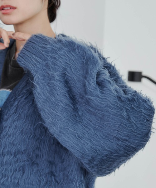 「WEGO」 ニットカーディガン FREE ブラック レディース_画像6