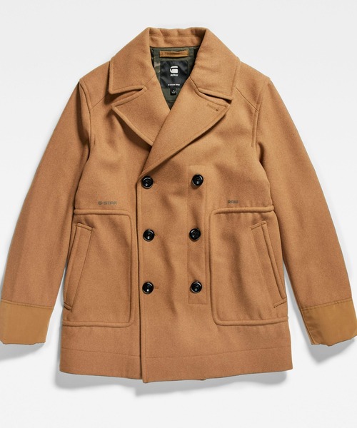G-STAR RAW 「G-STAR」 ピーコート MEDIUM ブラウン系その他 メンズ