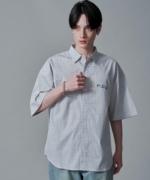 BROWNY シャツ BROWNY/ワンポイントチェックシャツ メンズ レディース
