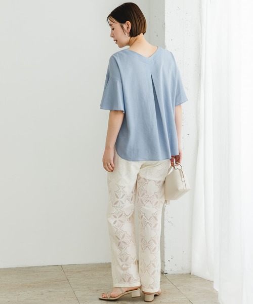 極美品✨定価１.１万❤️　黄　麻　洗える　ノーザンリネンフレアスリーブブラウス F by ROSSO ブラウス シャツ ROSSO リネンフレアスリーブ