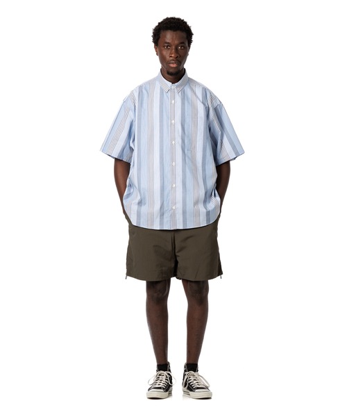 Sandinista シャツ Multi Stripe Oversized Pocket S/S Shirt