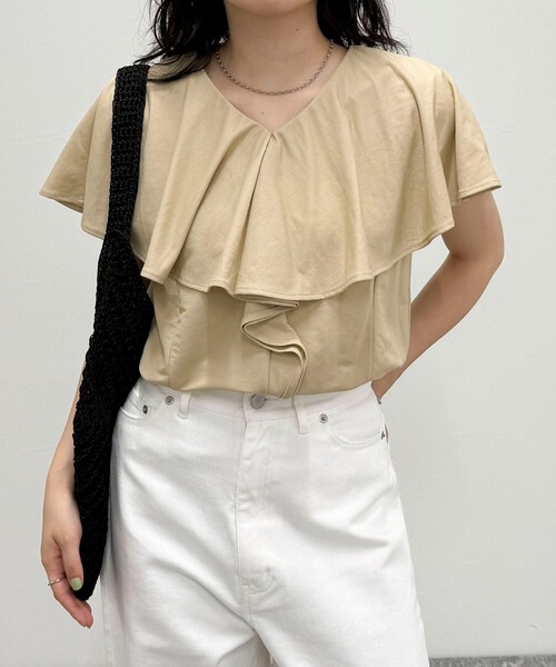 tシャツ ラッフルカットソーブラウス レディース