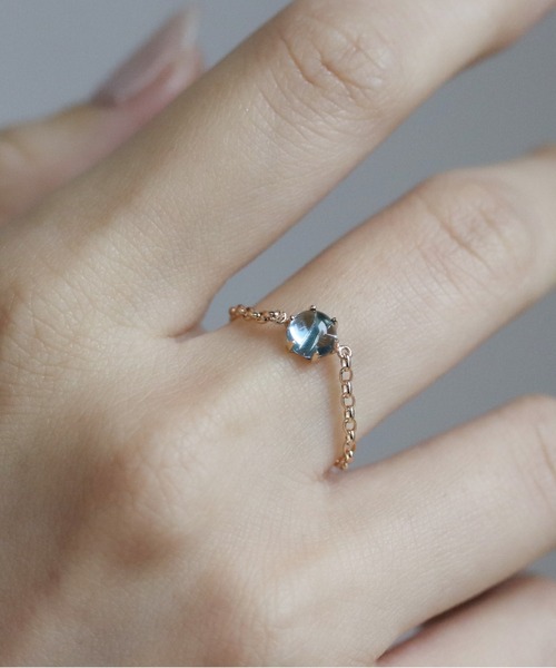 cui-cui 指輪 リング ブルートパーズ チェーンリング | K10YG