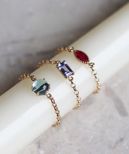 cui-cui（キュイキュイ） 指輪 リング ブルートパーズ チェーンリング