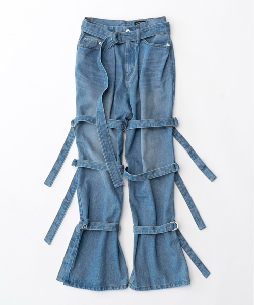 「MAISON SPECIAL」 加工デニムパンツ 36 オレンジ レディース
