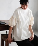 tシャツ タイルレースのプルオーバー レディースの詳細画像1